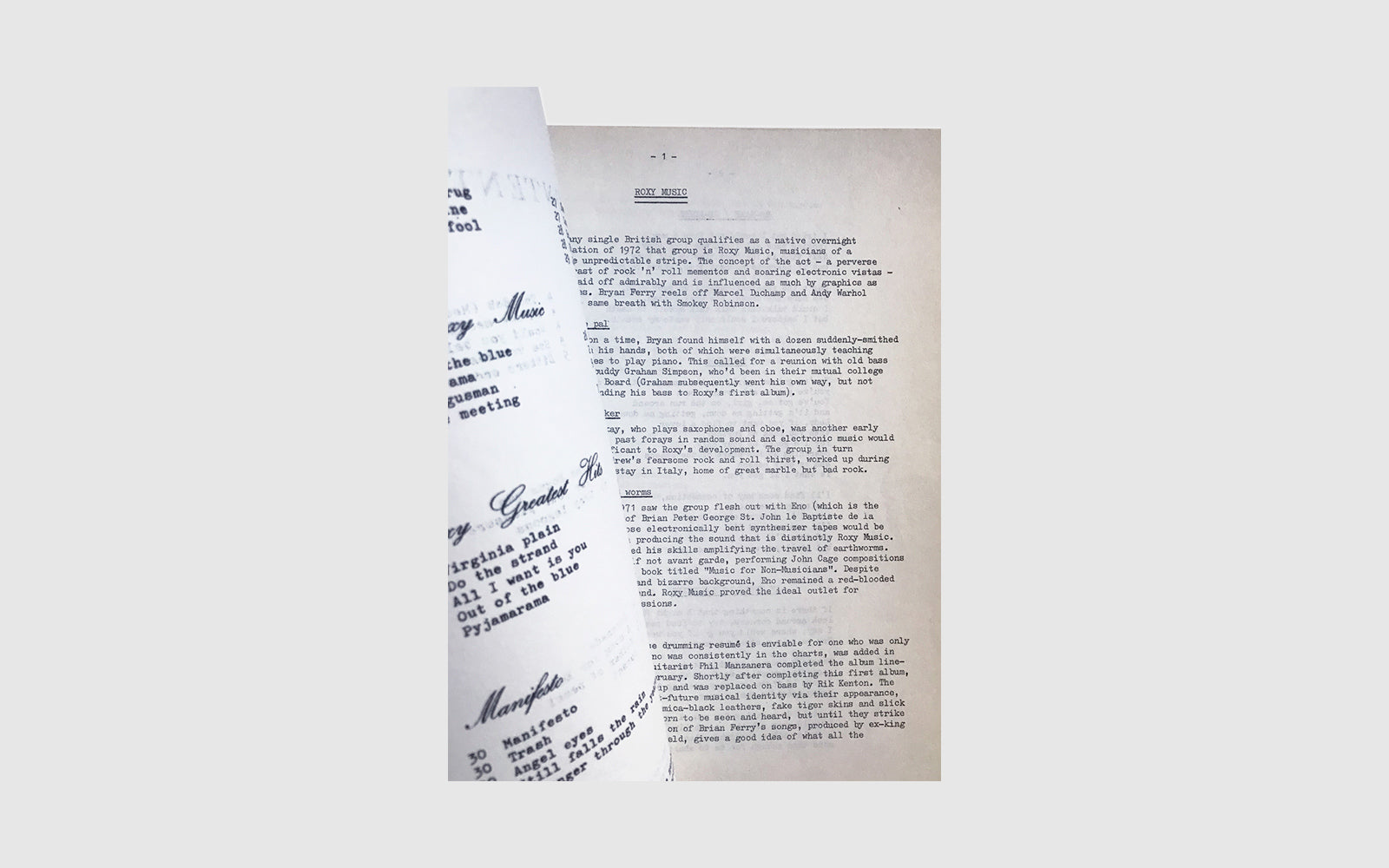 Roxy Music Songbook