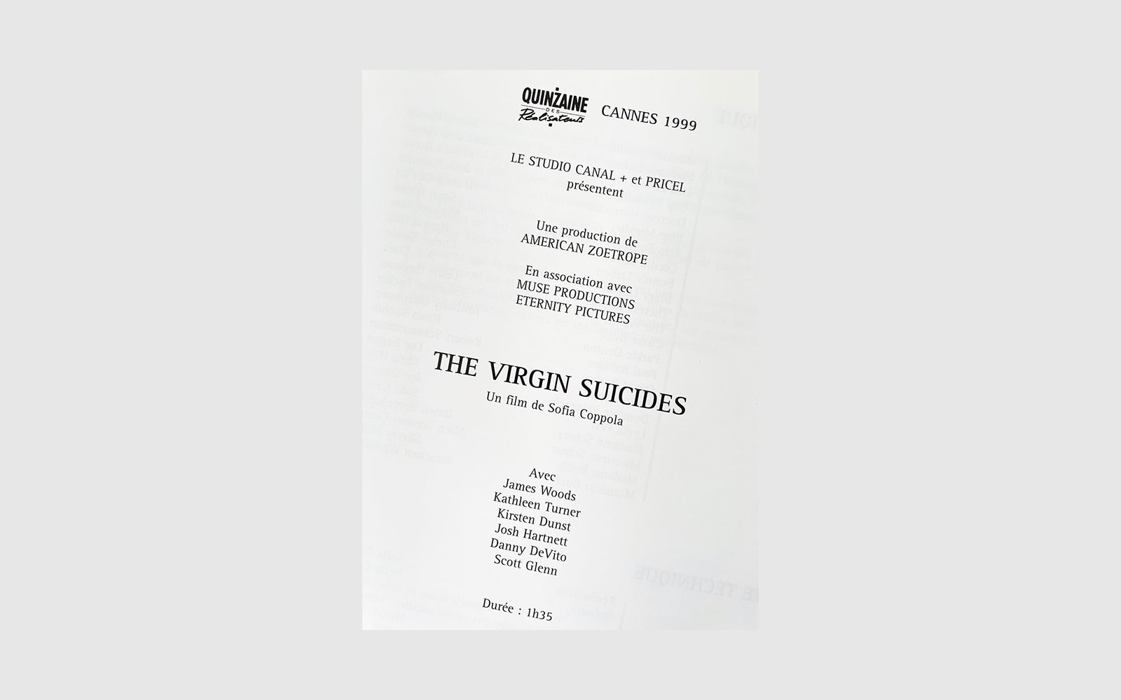 The Virgin Suicides press kit
