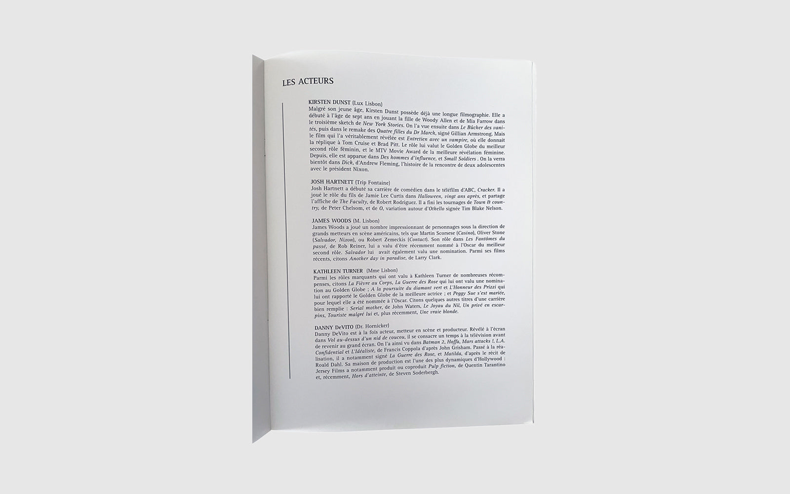 The Virgin Suicides press kit