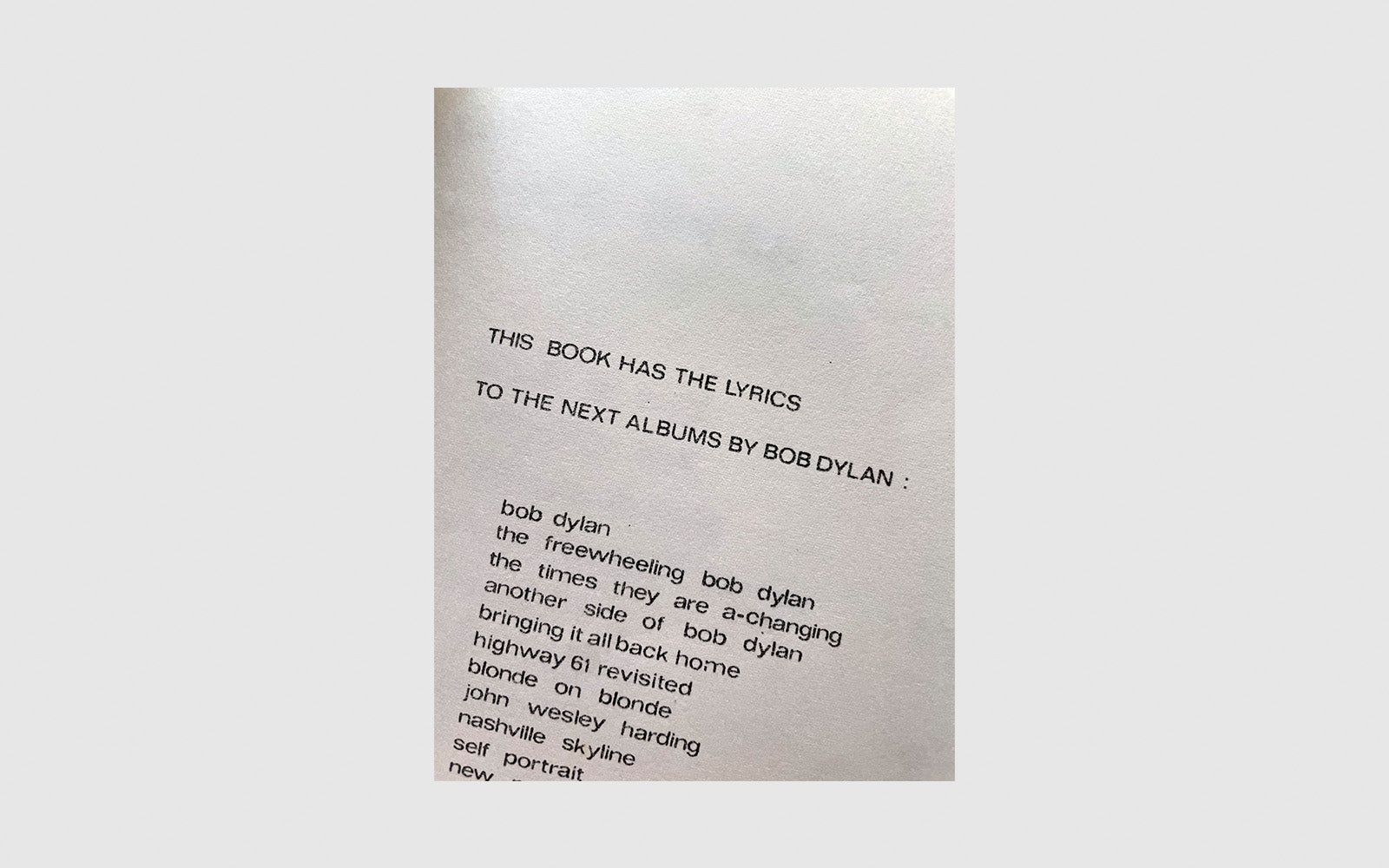 FAW, product: Bob Dylan songbook (Fig. 2)