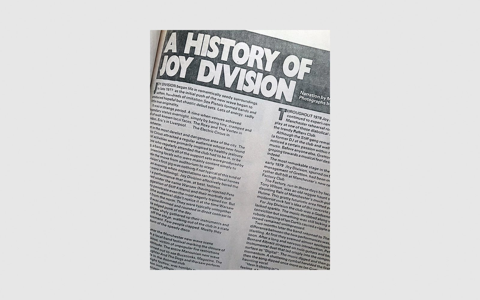 FAW, product: JOY DIVISION - NEW ORDER · A history in cuttings (1977 - 1983) (Fig. 3)
