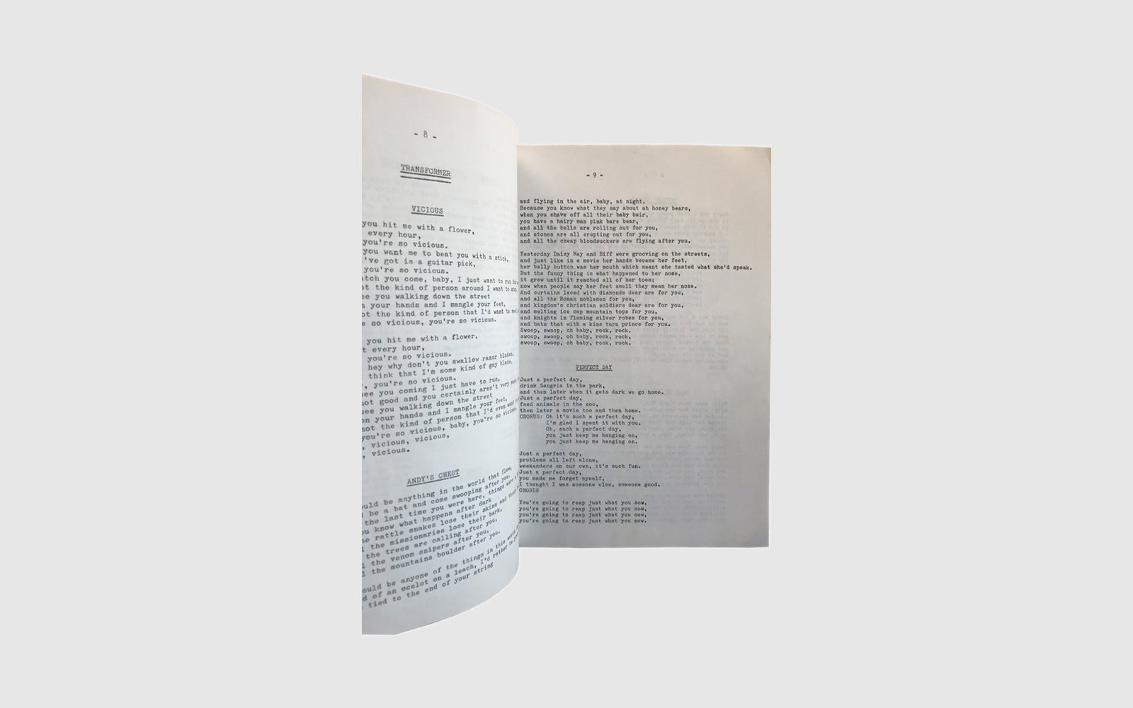 FAW, product: Lou Reed Songbook (Fig. 2)