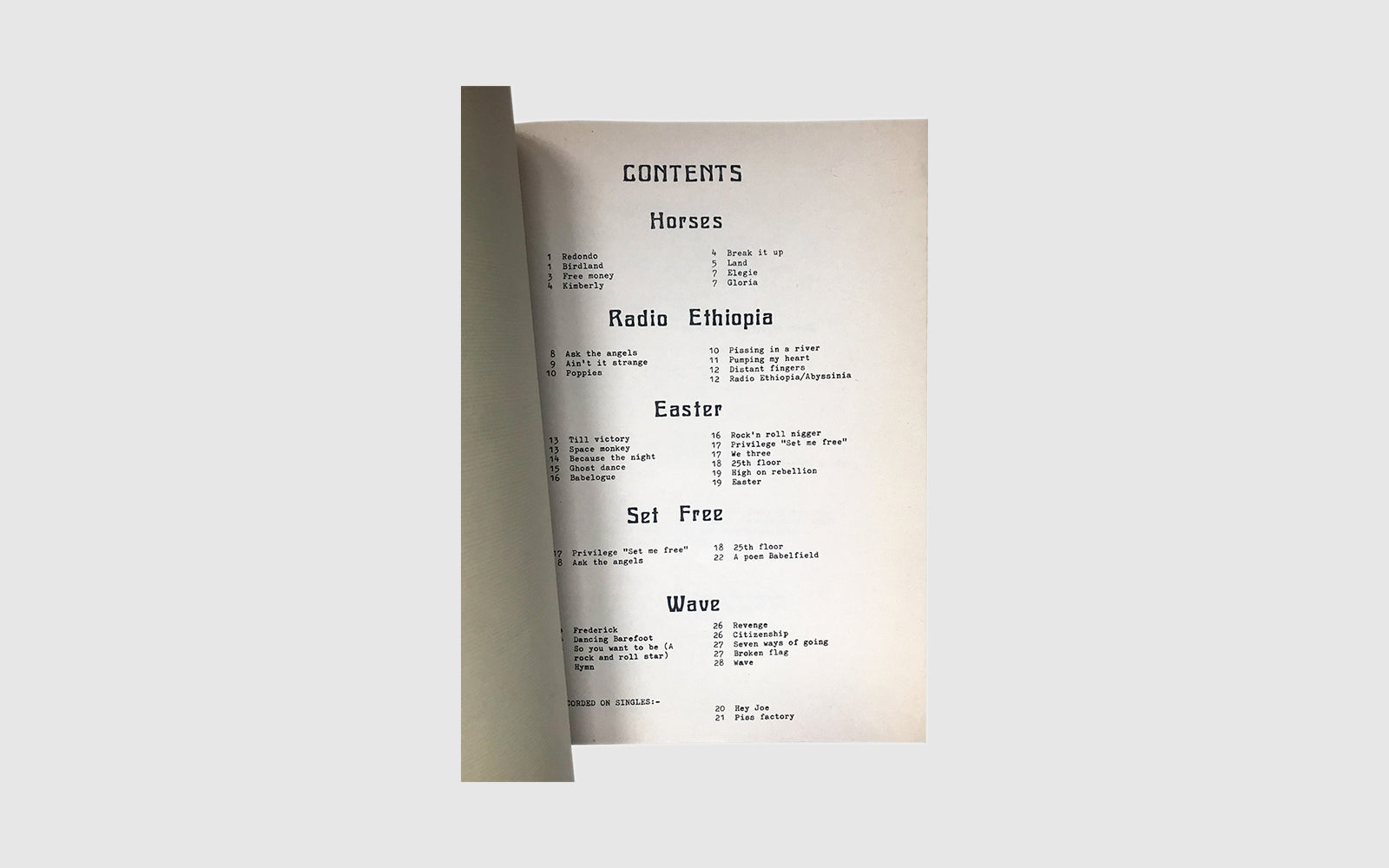 FAW, product: Patti Smith Songbook (Fig. 1)